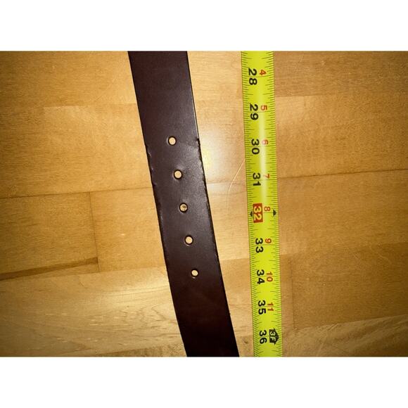 Polo by Ralph Lauren Brown Leather Belt with Engraved Gold Buckle main image 2